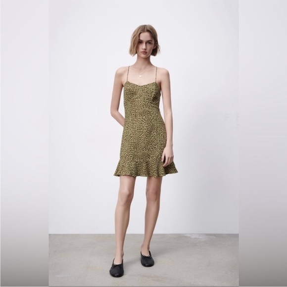 Leopard Print Slip Dress - Picture 1 of 10